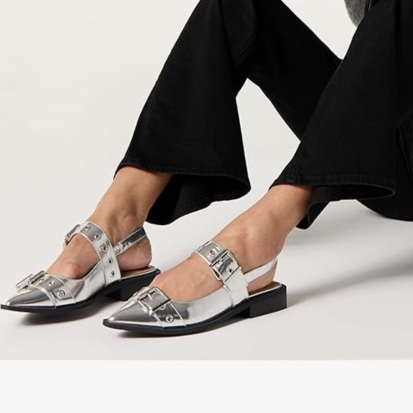 The Drop Women's Evie Moto Pointed Toe Flat Size 6.5 NWT - Picture 1 of 9